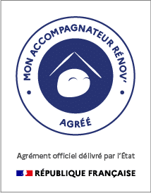Logo officiel Mon Accompagnateur Rénov' (MAR), agrément de l'État pour la rénovation énergétique